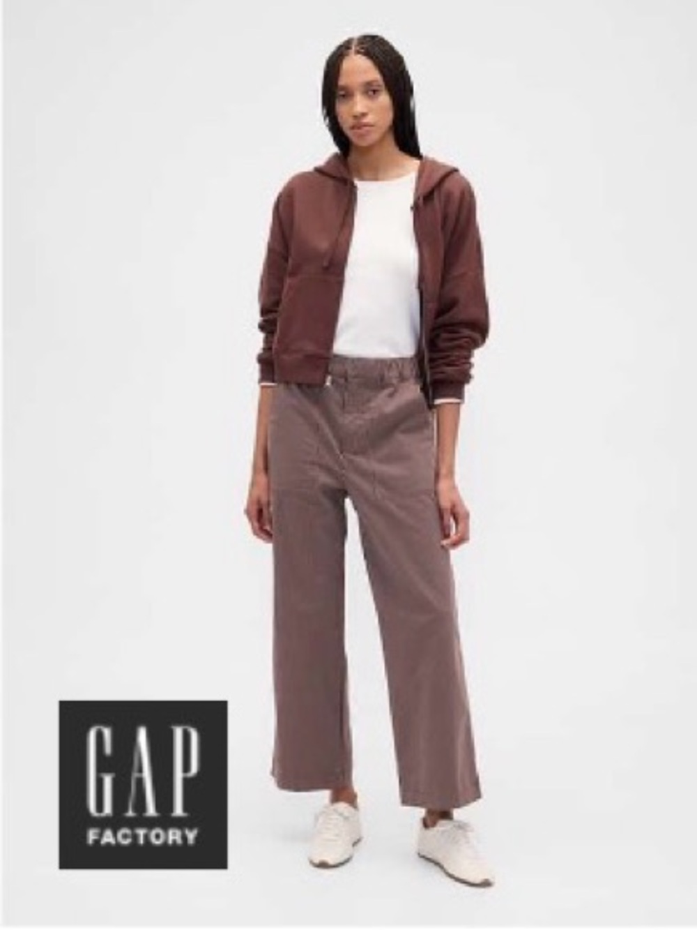 GAP Factory Women's High Rise Easy Wide-Leg Khakis